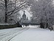 und im Neuschnee an der Elbe